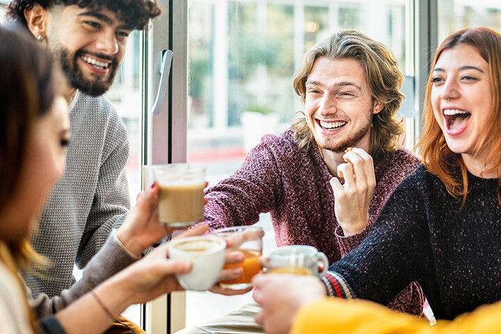 OKC friends planning to use their credit union debit cards to pay for their dinner.