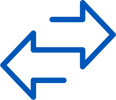 arrows pointing left and right to illustrate data transferring back and forth