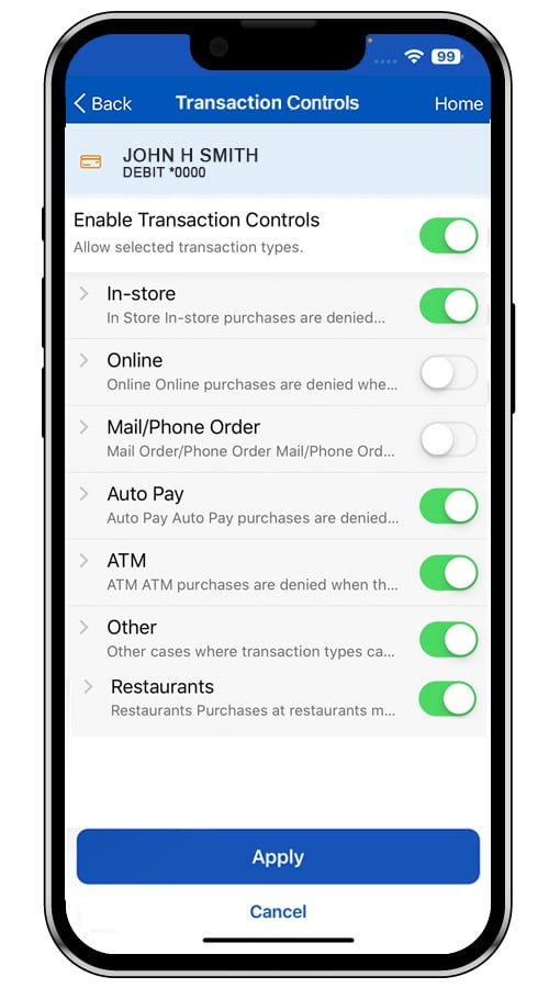 Transaction controls